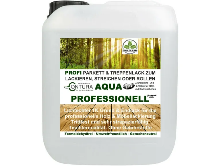 Contura Parkettlack Treppenlack Professionell Lack Fußbodenlack Dielenlack Holzlack Seidenmatt 5 Liter