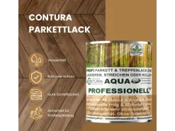 Contura Parkettlack Treppenlack Professionell Lack Fußbodenlack Dielenlack Holzlack Seidenmatt 10 Liter