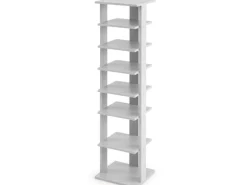 Costway 8 Stufiges Schuhregal Höhenverstellbar Holz Grau Einzel