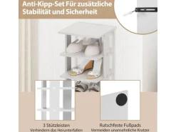Costway 8 Stufiges Schuhregal Höhenverstellbar Holz Grau Einzel