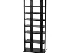 Costway 8 Stufiges Schuhregal Höhenverstellbar Holz Schwarz Doppel