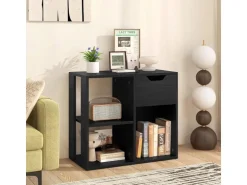 Costway Bücherregal Holz 60 x 30 x 53 cm Schwarz