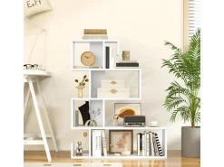 Costway Bücherregal mit 4 Ebenen 80 x 22 x 100 cm Weiß