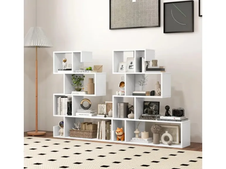 Costway Bücherregal mit 4 Ebenen 80 x 22 x 100 cm Weiß