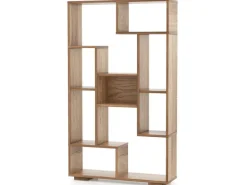 Costway Bücherregal mit 9 Fächern Standregal Natur 120cm