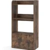 Costway Bücherregal mit Schublade 55 x 29 x 105 cm Rustikales Braun