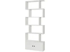 Costway Bücherregal mit Türen Standregal 183 x 70 x 23 cm Weiß