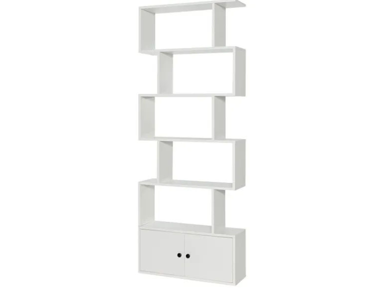 Costway Bücherregal mit Türen Standregal 183 x 70 x 23 cm Weiß