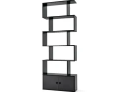 Costway Bücherregal mit Türen Standregal 183 x 70 x 23 cm Schwarz