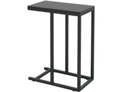 Costway Beistelltisch C-Form Sofatisch mit Metallgestell Schwarz