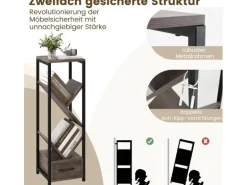 Costway Büroregal Freistehend Aufbewahrungsregal 30,5 x 30,5 x 91,5 cm