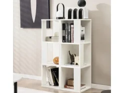 Costway 2er Set Bücherregal Aus Holz mit 3 Ebenen & Kippsicherung Weiß