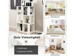 Costway 2er Set Bücherregal Aus Holz mit 3 Ebenen & Kippsicherung Weiß