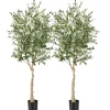 Costway 2er Set Künstliche Olivenbaum Blättern Grün 180 cm