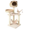 Costway Katzenbaum mit Höhle Katzenmöbel Katzenhaus 121cm Hoch