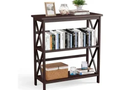Costway Konsolentisch Holz 79 x 32 x 86 cm Braun