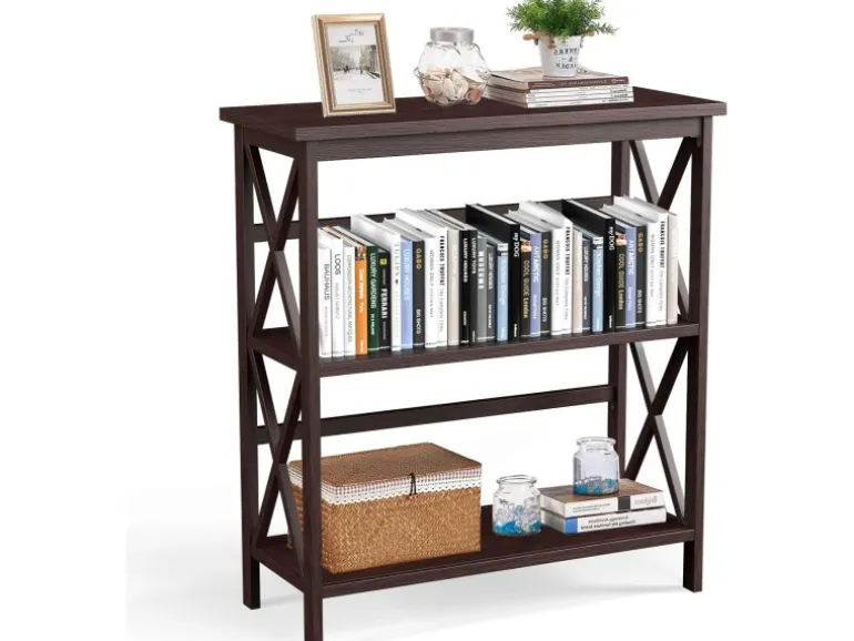 Costway Konsolentisch Holz 79 x 32 x 86 cm Braun