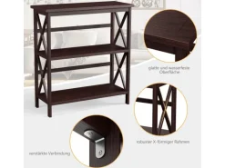 Costway Konsolentisch Holz 79 x 32 x 86 cm Braun