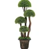 Costway Kunstpflanze mit 4 Kugeln & Realistischem Stamm Grün 90 cm