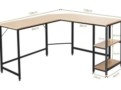 Costway L-förmiger Schreibtisch Homeoffice Schreibtisch Natur