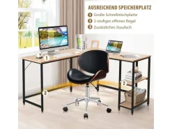 Costway L-förmiger Schreibtisch Homeoffice Schreibtisch Natur