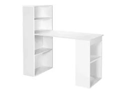 Costway Schreibtisch mit Bücherregal 122 x 56 x 122 cm Weiß