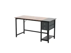 Costway Schreibtisch mit 2 Schubladen Großer PC-Tisch Zuhause