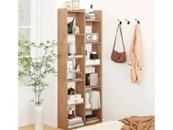 Costway 12-stöckiges Bücherregal mit Anti-Kipp-Sicherungen Natur