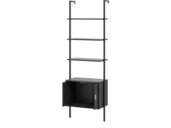 Costway 5-Stöckiges Leiterregal Bücherregal 60 x 35 x 184cm Schwarz