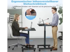 Costway Stehpult Höhenverstellbar Steh-Sitz Schreibtisch 65 x 48 cm