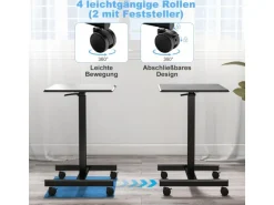 Costway Stehpult Höhenverstellbar Steh-Sitz Schreibtisch 65 x 48 cm