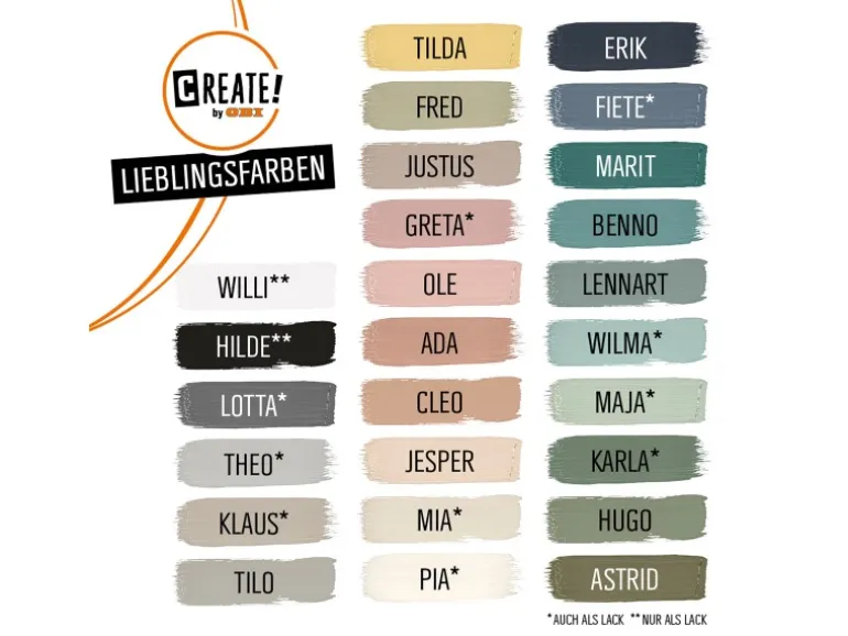 CREATE! by OBI Buntlack Lieblingsfarbe Willi Blütenweiß Seidenmatt 0,75 l