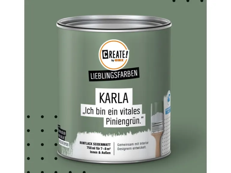 CREATE! by OBI Lieblingsfarben Buntlack Karla Piniengrün seidenmatt 750ml