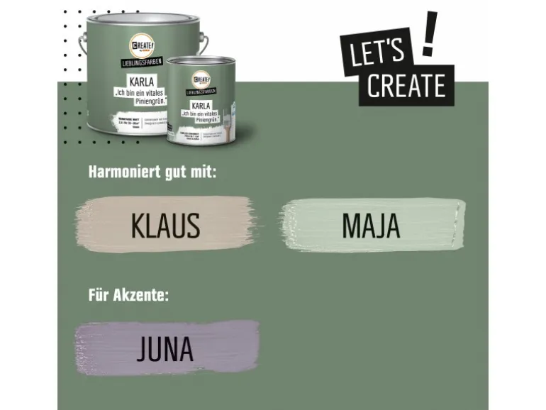 CREATE! by OBI Lieblingsfarben Buntlack Karla Piniengrün seidenmatt 750ml