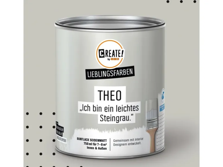 CREATE! by OBI Lieblingsfarben Buntlack Theo Steingrau seidenmatt 750ml