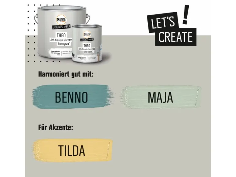 CREATE! by OBI Lieblingsfarben Buntlack Theo Steingrau seidenmatt 750ml