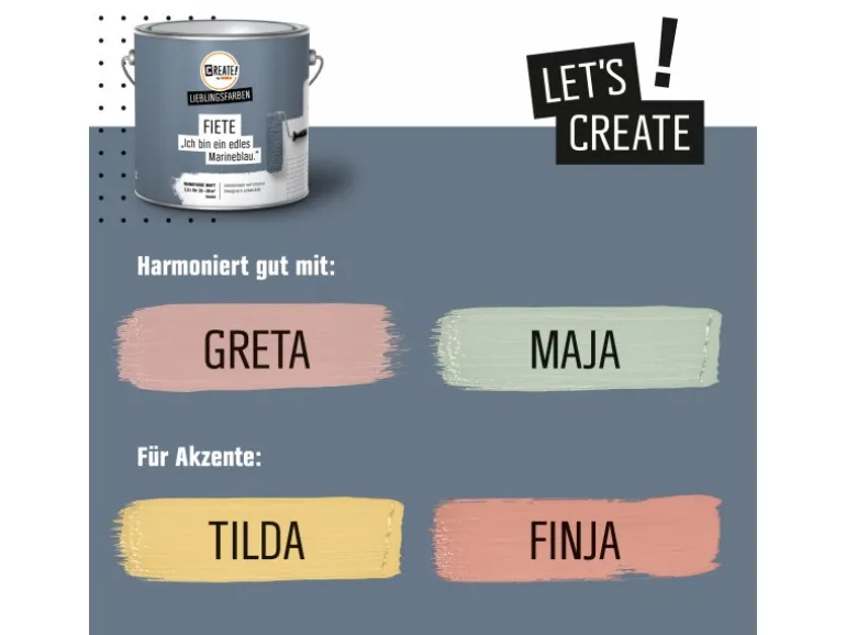 CREATE! by OBI Lieblingsfarben Wandfarbe Fiete Marineblau matt 2,5 l