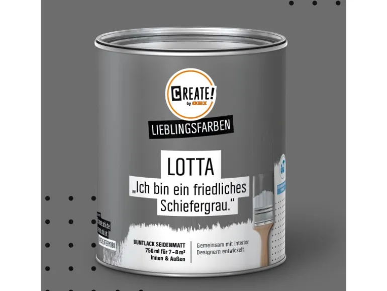 CREATE! by OBI Lieblingsfarben Buntlack Lotta Schiefergrau seidenmatt 750ml