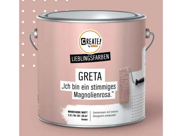 CREATE! by OBI Lieblingsfarben Wandfarbe Greta Magnolienrosa matt 2,5 l