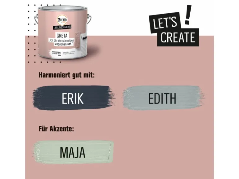 CREATE! by OBI Lieblingsfarben Wandfarbe Greta Magnolienrosa matt 2,5 l