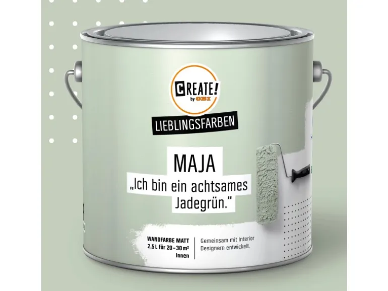 CREATE! by OBI Lieblingsfarben Wandfarbe Maja Jadegrün matt 2,5 l