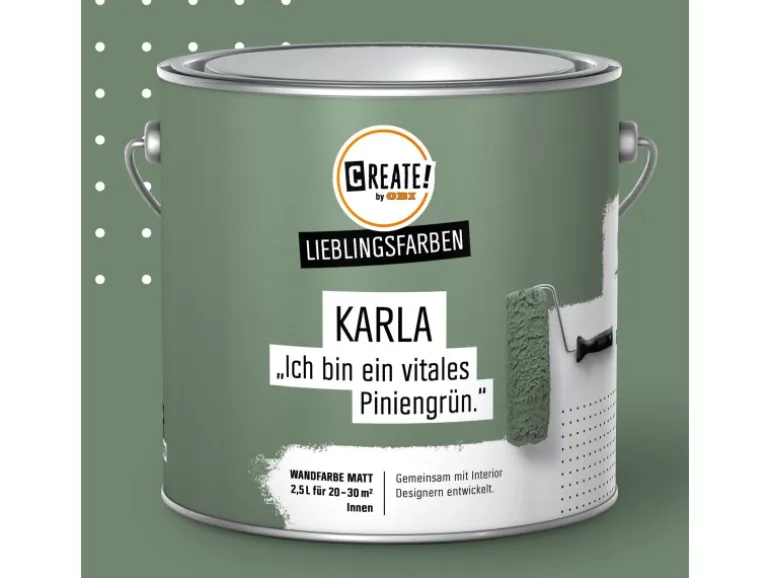 CREATE! by OBI Lieblingsfarben Wandfarbe Karla Piniengrün matt 2,5 l