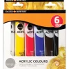 Daler-Rowney Simply Acrylfarben-Set mit 6 x 75 ml Farbtuben