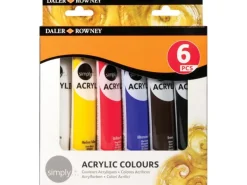 Daler-Rowney Simply Acrylfarben-Set mit 6 x 75 ml Farbtuben