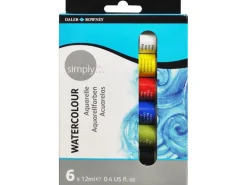 Daler-Rowney Simply Aquarellfarben-Set 6 x 12 ml Farbtuben