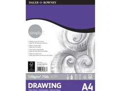 Daler-Rowney Simply Zeichenpapier DIN A4, 120 g/m², 50 Blatt