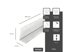 Daprona Lüftungswinkel Alu 20x 2m x 30mm x 90mm Silber Fassaden Lüftungswinkel