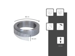 Daprona Vogelschutzgitter Lüftungsband 60m x 100mm Aluminium Silber