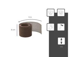 Daprona Vogelschutzgitter Lüftungsband PVC 5m x 80mm Braun Belüftung