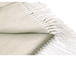 Decke mit Fransen 120 cm x 160 cm Beige